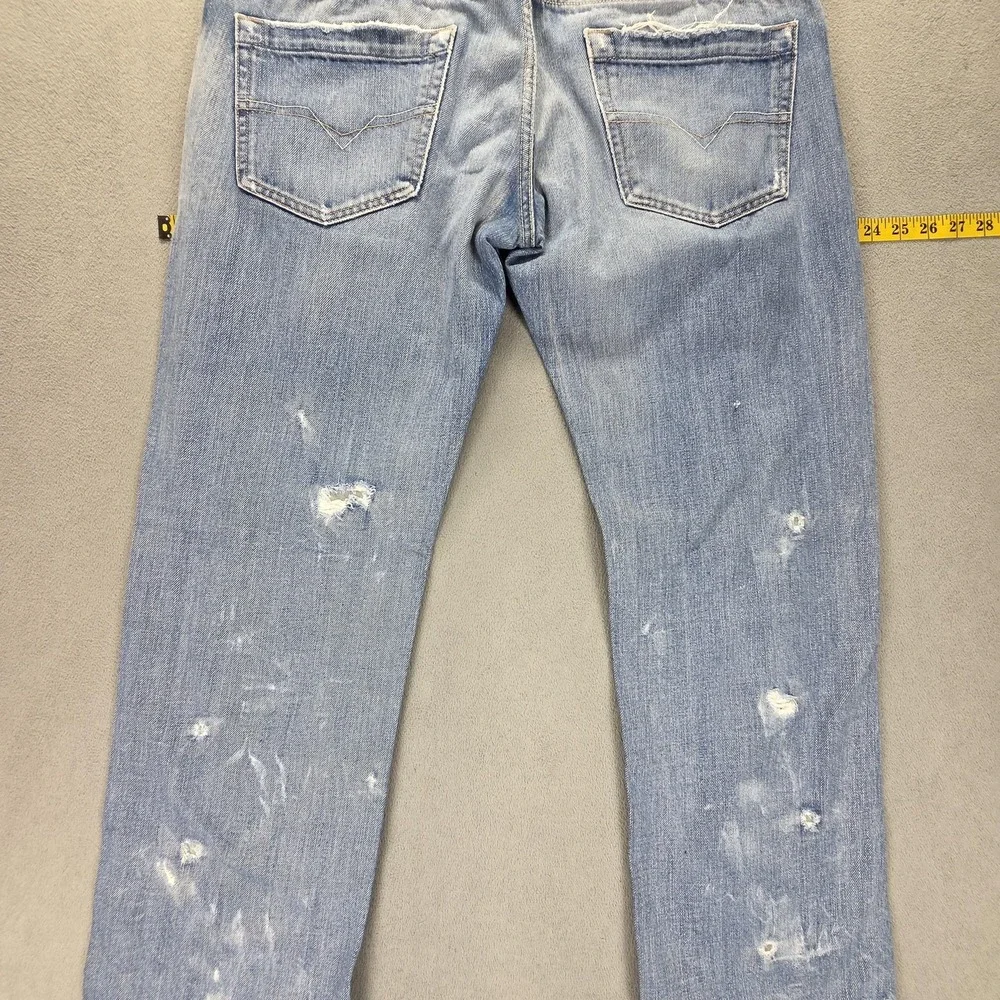 Diesel Jeans Mens 34x34 Blue Kajo Relaxed Straight Button Fly Made Italy 0071J